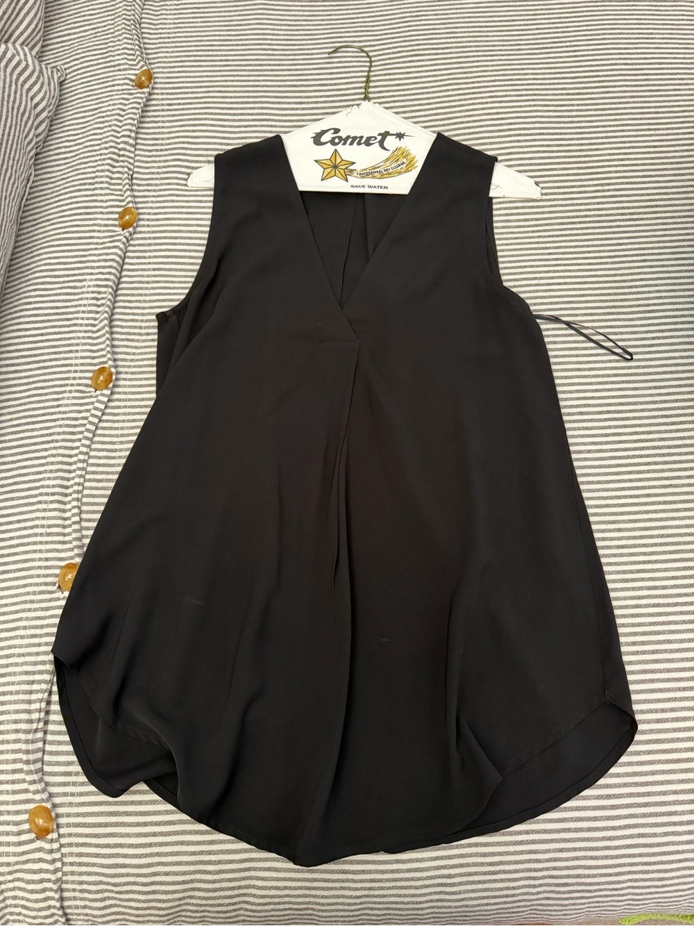 Sleeveless V-Neck Black Women’s Top
